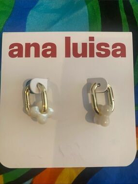 Ana Luisa White Enamel Mini Hoop Earrings